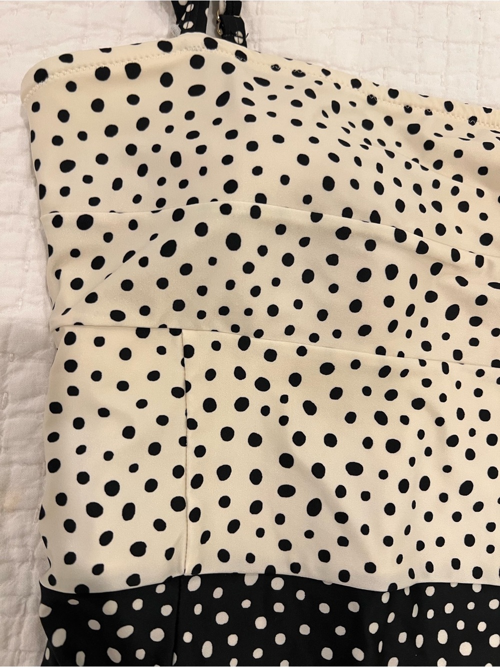 Summersalt One Piece Swimsuit Size 12 Ruffle Oasis On The Dot Polka Black Cream - Picture 6 of 16